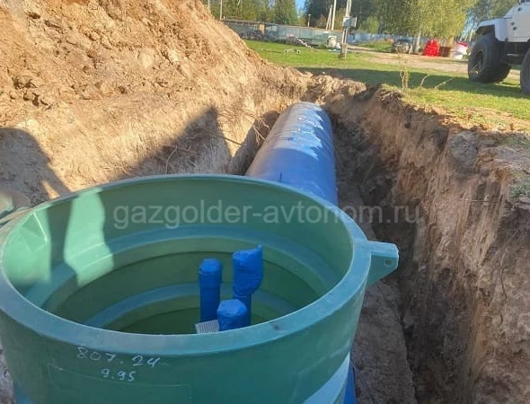 Монтаж подземного газгольдера в Егорьевске в котлован